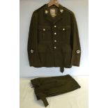 A no2 1968 Army Dress uniform, size 22 with buttons & badges from the Royal Leicestershire