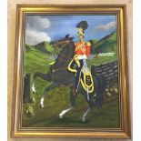 Oil on canvas of a Victorian 16th Lancers Officer. Gilt framed by R.D.Thomas. 60 x 50cm.