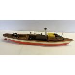 A wooden scratch built live steam ship named 'May Bee' for restoration/work in progress. Approx 83cm