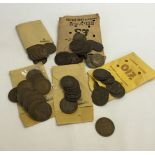 A collection of 100+ British pennies 1912 to 1920s.