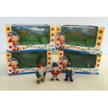 4 Corgi 'Noddy in Toyland' empty diecast boxes with 3 figures.