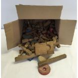 A box of wooden building blocks.