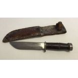 A WW2 Cattaraugus 225 Q quartermasters fighting utility knife and sheath. Because of it's strength