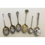 A mixed selection of 6 silver tea and coffee spoons. Various ages and designs to include a