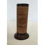 A Chinese carved bamboo brush pot 15cm tall.