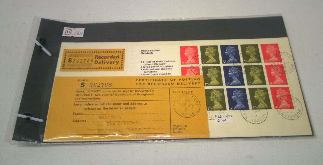 4 GB 'Stamps for Cooks' First Day Covers with Pre-Issue date franked 29/11/69.