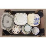 A box of pretty vintage tea plates, side plates & saucers.