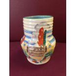 A Clarice Cliff 'Gates & Trees' pattern vase.
