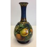 Doulton Lambeth Faience vase by Mary Harding. c1880 marks MMA & AC & 786. Restored. 28cm tall.