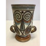 Langley 2 handled vase. 19cm tall.