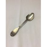 Irish 1857 silver fiddle back tea spoon. Hallmarked Dublin 1857 maker John Smyth. 155mm long, weight