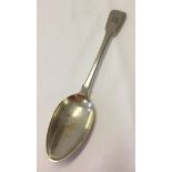 Early 19th century fiddle back silver spoon. 225mm long, weight approx 77g. Hallmarked but