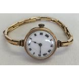 A ladies 9ct gold watch Breguet, hallmarked Glasgow 1923.