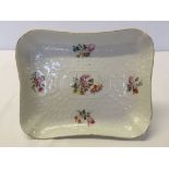 19th century Coalport floral moulded dessert dish c1815, 23 x 18cm.