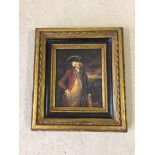 A modern gilt framed varnished print of a gentleman in military dress, approx 19 x 24cm.