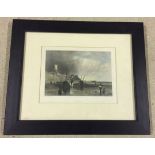 A T. Creswick coloured engraving of Cromer c1840. Framed & glazed.