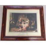 A modern framed & glazed print depicting 'Helping Mother' by Giovanni - Batista Torriglia.