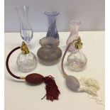 A small quantity of glassware to include Caithness bud vases and a Waterford crystal atomiser.