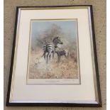 A David Shepherd Ltd Edition print 'Zebra Mother & Foal, Etosha' 46/850. Signed in pencil with CoA