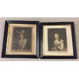 2 framed & glazed portrait prints approx 24 x 29cm depicting Lady Anne Bing and Countess Spencer.