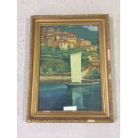 P. Martin oil on board Lake Como, Italy signed lower right 53 x 37cm.