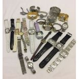 A large collection of ladies and gents wristwatches to include Rotary and Emporio Armani.