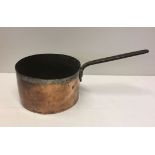 Large copper saucepan.