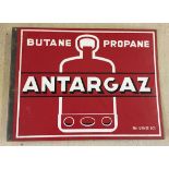 A double sided enamelled French advertising sign for Antargaz.