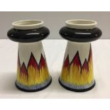 A pair of "Fahrenheit" vases with flame decoration. Limited Edition with certificate 7/100 approx