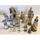 A box of assorted ceramic & resin figurines to include The Leonardo Collection and Treasures