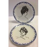 A pair of Royal Doulton 'Gibson Girls' plates/plaques by American illustrator Charles Dana Gibson