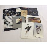 A small collection of pen catalogues to include Parker, Pelikan and Lamy.