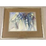 A large framed and glazed watercolour, signed Anne Parsons James, Picture size 58 x 42 cm