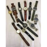 A quantity of gents wristwatches to include Sekonda, Accurist & Fossil.