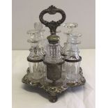 A Victorian silver plated cruet dated 1836.