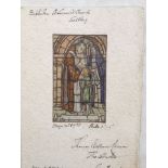 Small watercolour sketch St. Saviour's Church Saltby. Baptism, dated May 1951 Florence Camm (