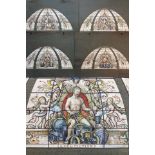 4 watercolour sketches for glass dome, Florence Camm 1874-1960 (attrib) - Commerce, Agriculture,