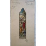 Watercolour sketch St. Mark's Church Scarisbrick, Christ blessing little children - memorial