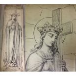 Cartoon, Queen with cross, 152cm (60"), Camm Studio.