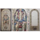 Exceptional large watercolour sketch with alternate border. Florence Camm (attrib.) The Ressurection