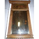 An unusual old rectangular wall mirror,