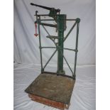 An old cast iron platform potato scales/
