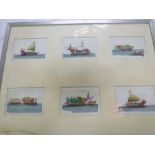 A set of six Chinese watercolours on sil