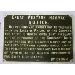An old Great Western Railway cast iron r