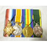 A 1914 Star trio of medals with Territor