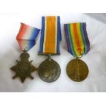 A 1914 Star trio of medals awarded to No