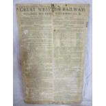 A Great Western Railway card notice for