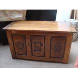 A 1930's oak blanket box.