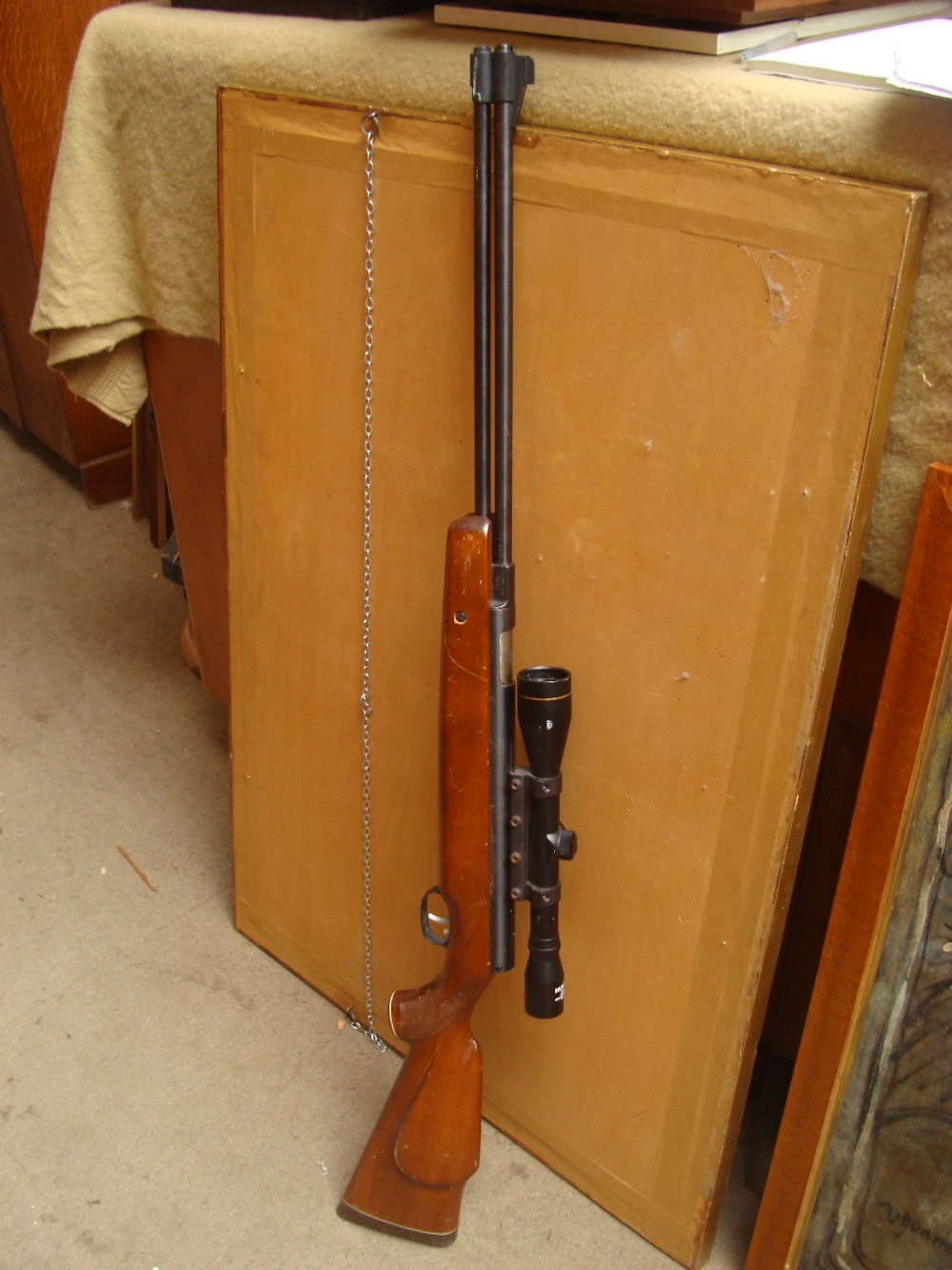 A good Weihrauch HW77 .22 under lever air rifle. serial number 1012874.