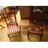 A pair of Edwardian mahogany bedroom chairs,